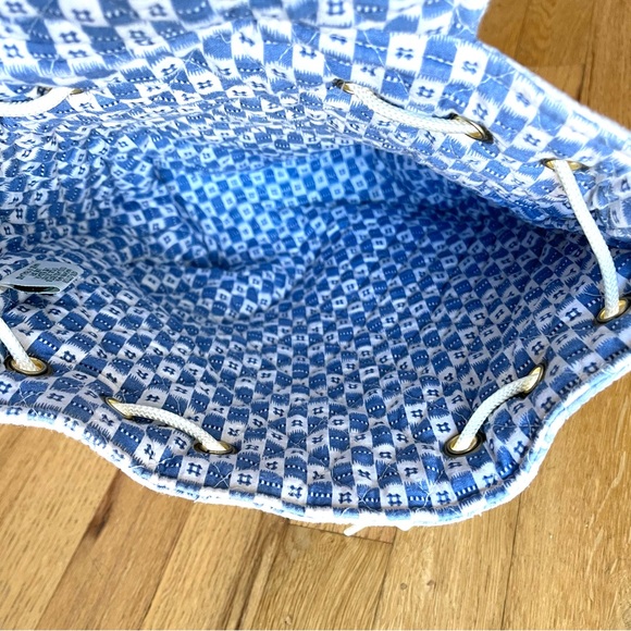 Rare Retired Vintage Vera Bradley Blue Toile Mimi Backpack/Tote - Picture 4 of 13